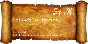 Szilvásy Maxima névjegykártya
